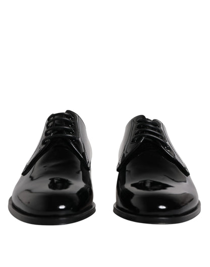 Chaussures habillées derby en cuir verni noir Dolce &amp; Gabbana