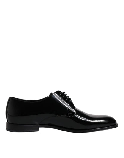 Chaussures habillées derby en cuir verni noir Dolce &amp; Gabbana