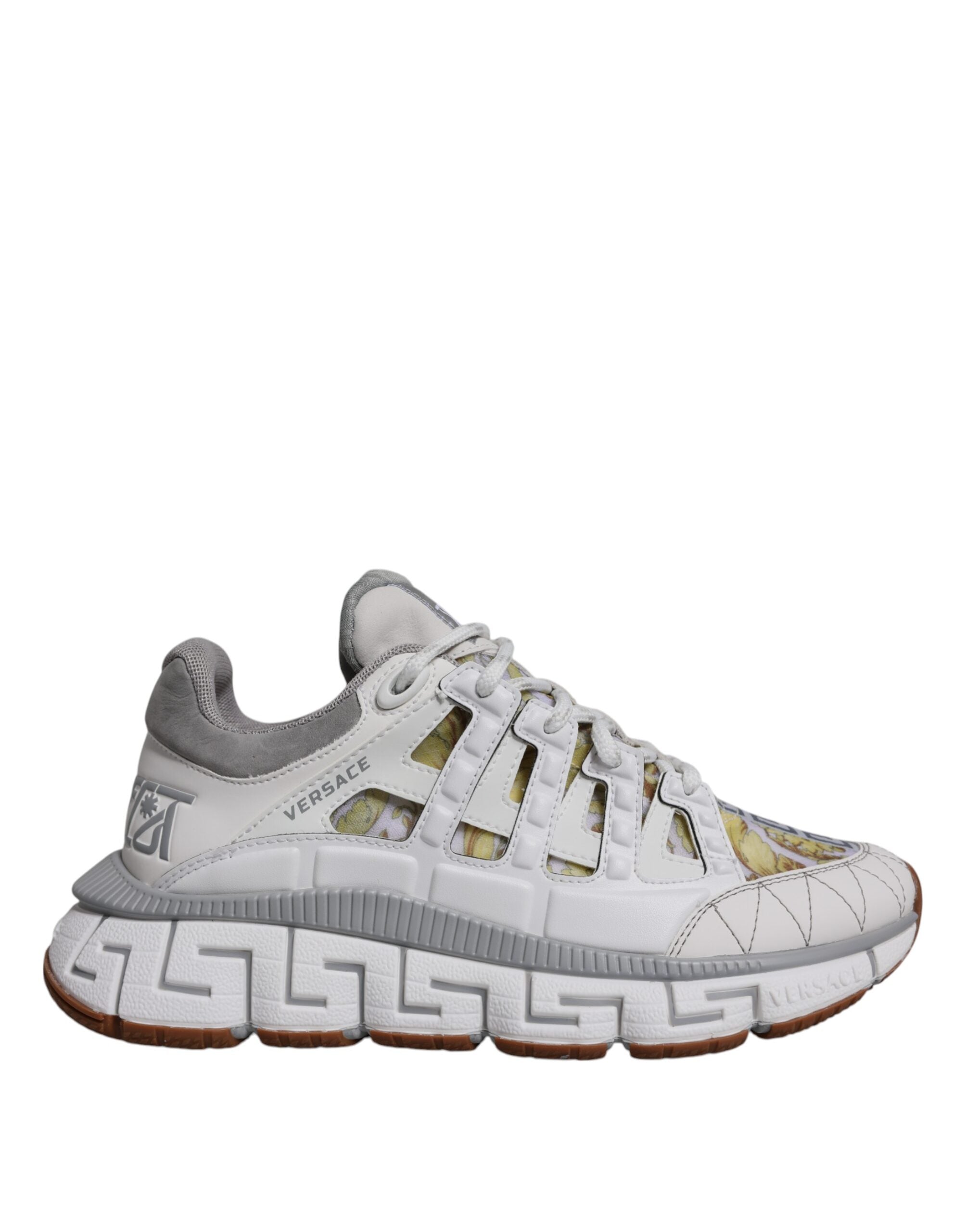 Sneakers basses blanches à imprimé baroque Trigreca