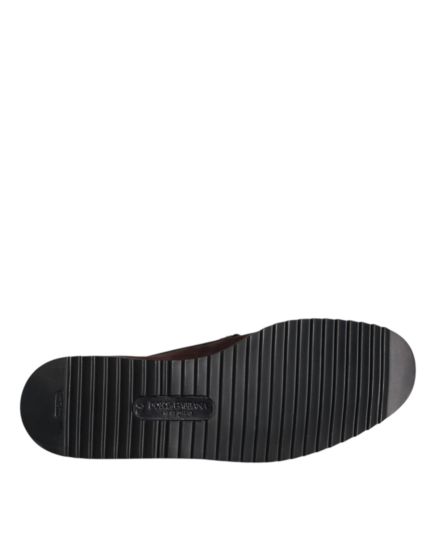 Chaussures plates à enfiler Dolce &amp; Gabbana en daim marron DG Family