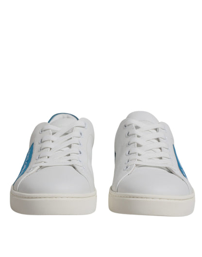 Baskets en cuir de veau blanc London de Dolce &amp; Gabbana