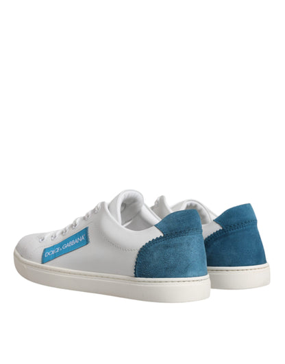 Baskets en cuir de veau blanc London de Dolce &amp; Gabbana