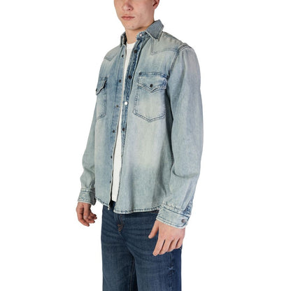 Chemise en coton bleu clair Hugo Boss