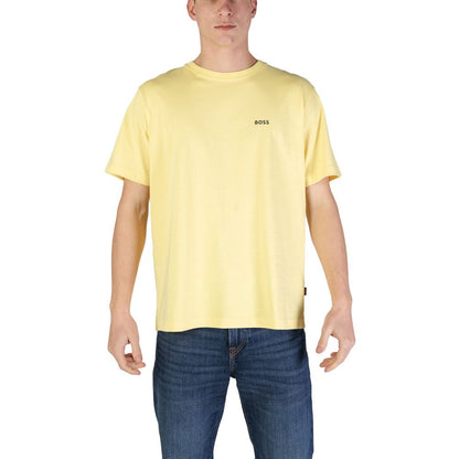 T-shirt en coton jaune Hugo Boss