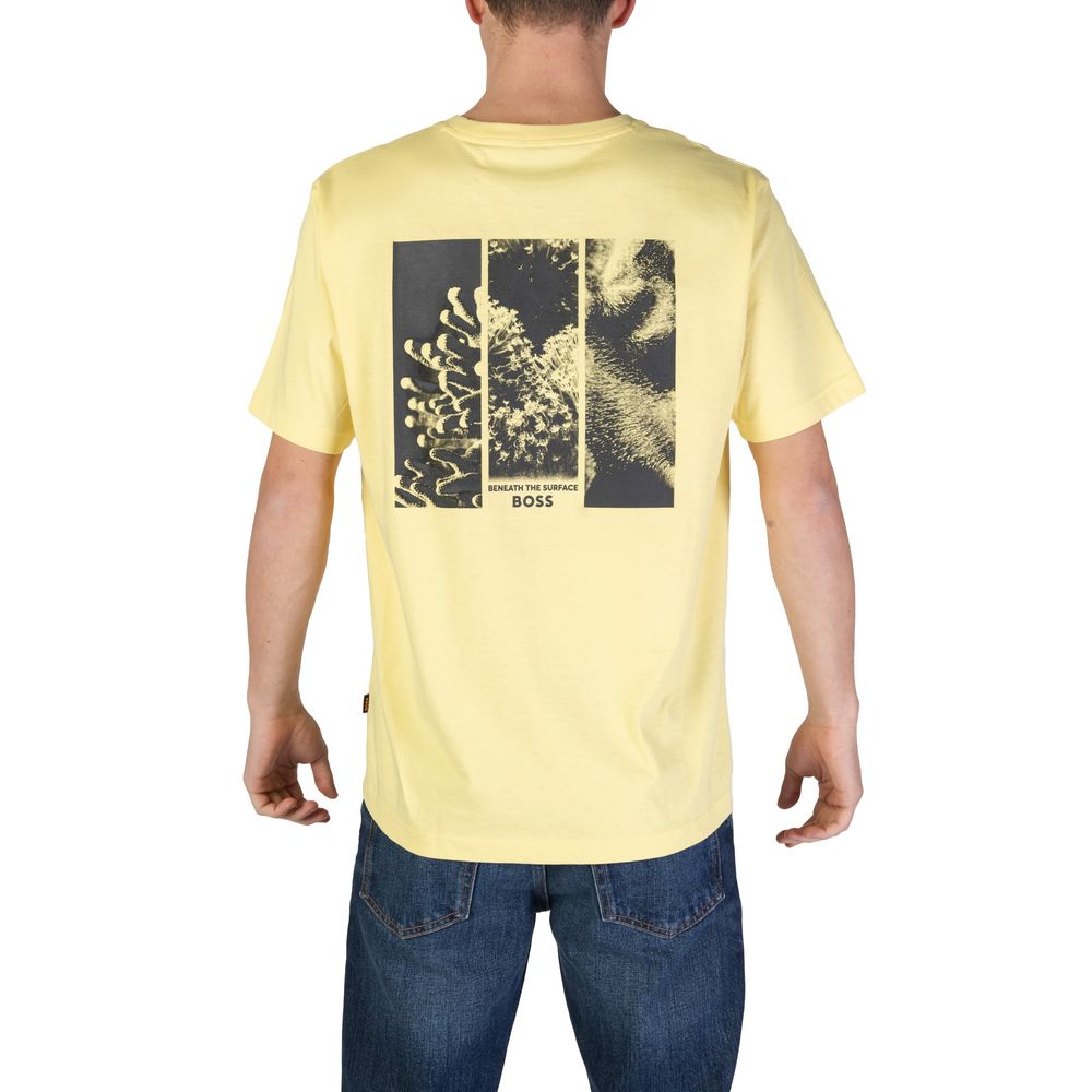T-shirt en coton jaune Hugo Boss