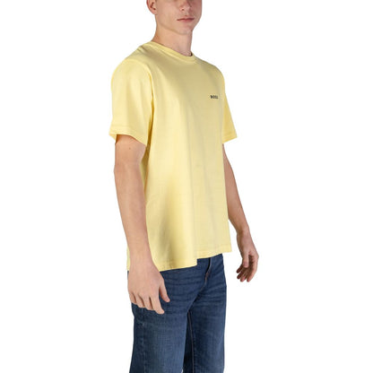 T-shirt en coton jaune Hugo Boss