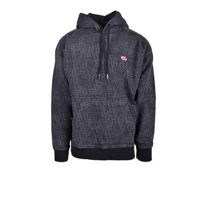 Sweat à capuche en coton gris Diesel
