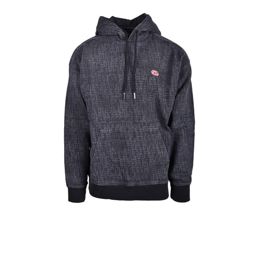 Sweat à capuche en coton gris Diesel