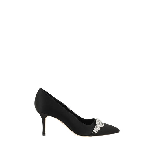 Escarpins en satin noir Asapump de Manolo Blahnik