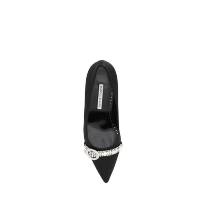 Manolo Blahnik Schwarze Asapump-Pumps aus Satin