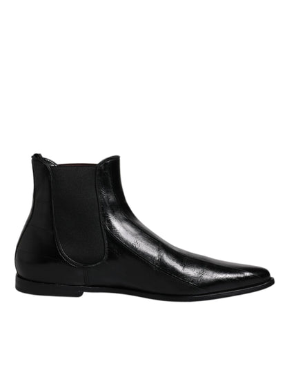Bottines Chelsea en cuir noir Dolce &amp; Gabbana pour homme