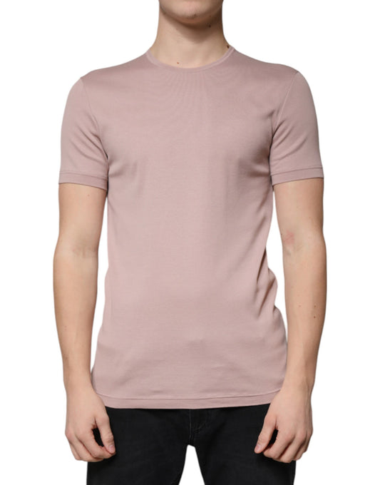 T-shirt à manches courtes et col rond en coton marron Dolce &amp; Gabbana