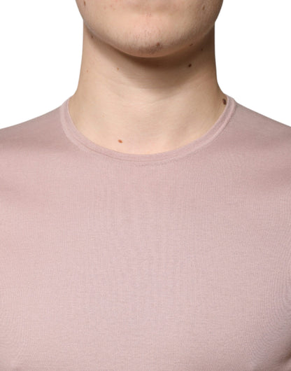 T-shirt à manches courtes et col rond en coton marron Dolce &amp; Gabbana