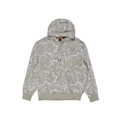 Sweat à capuche en coton beige Hugo Boss