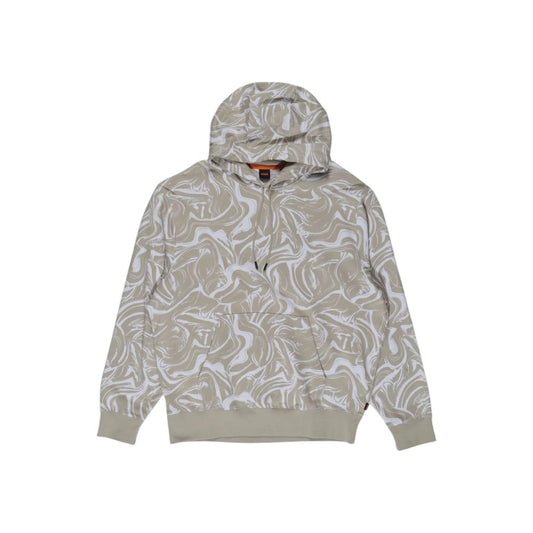 Sweat à capuche en coton beige Hugo Boss