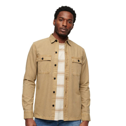 Chemise en coton beige Superdry
