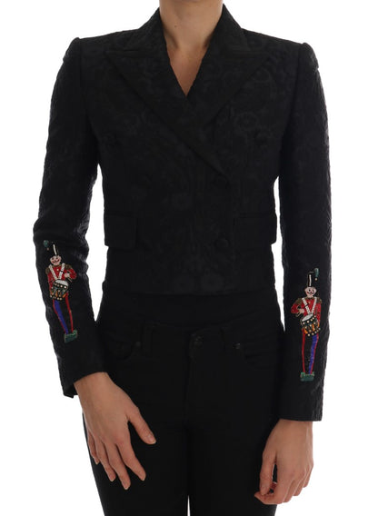 Veste blazer en brocart noir Dolce &amp; Gabbana