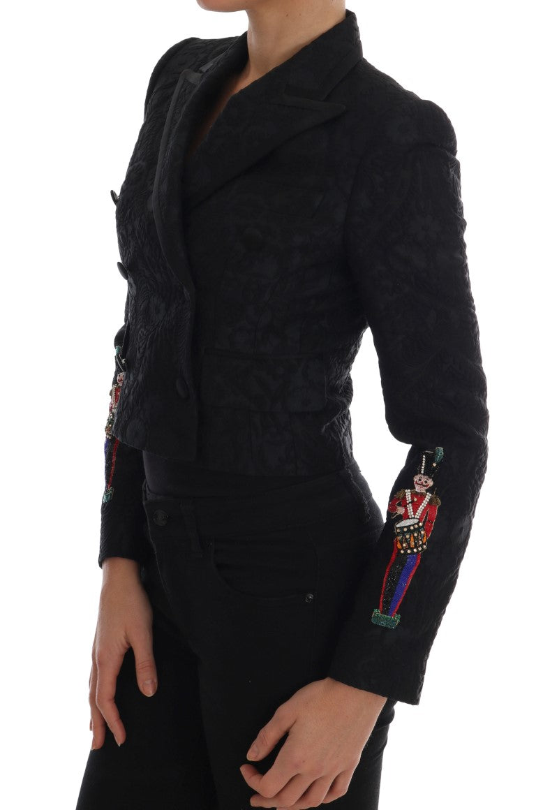 Veste blazer en brocart noir Dolce &amp; Gabbana