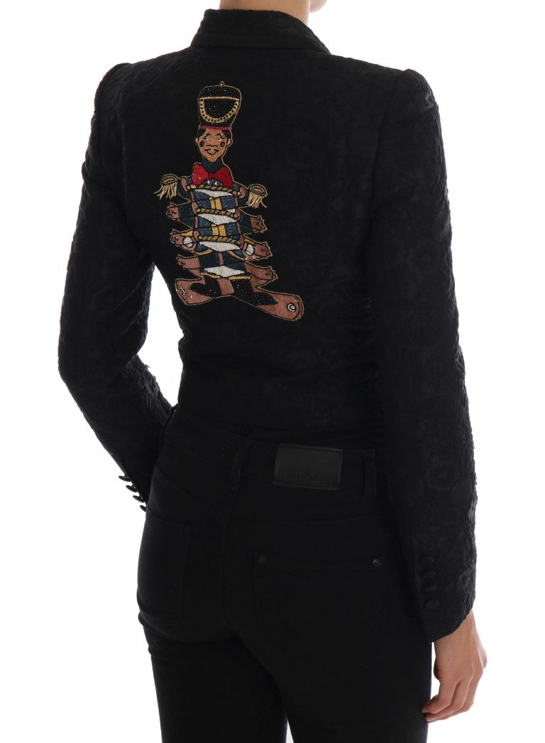 Veste blazer en brocart noir Dolce &amp; Gabbana