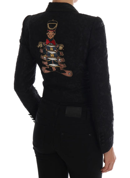 Veste blazer en brocart noir Dolce &amp; Gabbana