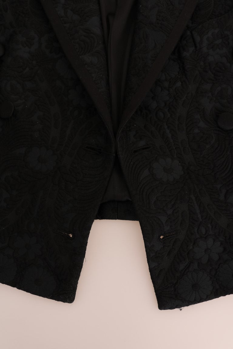 Veste blazer en brocart noir Dolce &amp; Gabbana