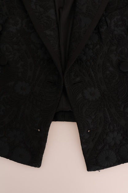 Veste blazer en brocart noir Dolce &amp; Gabbana