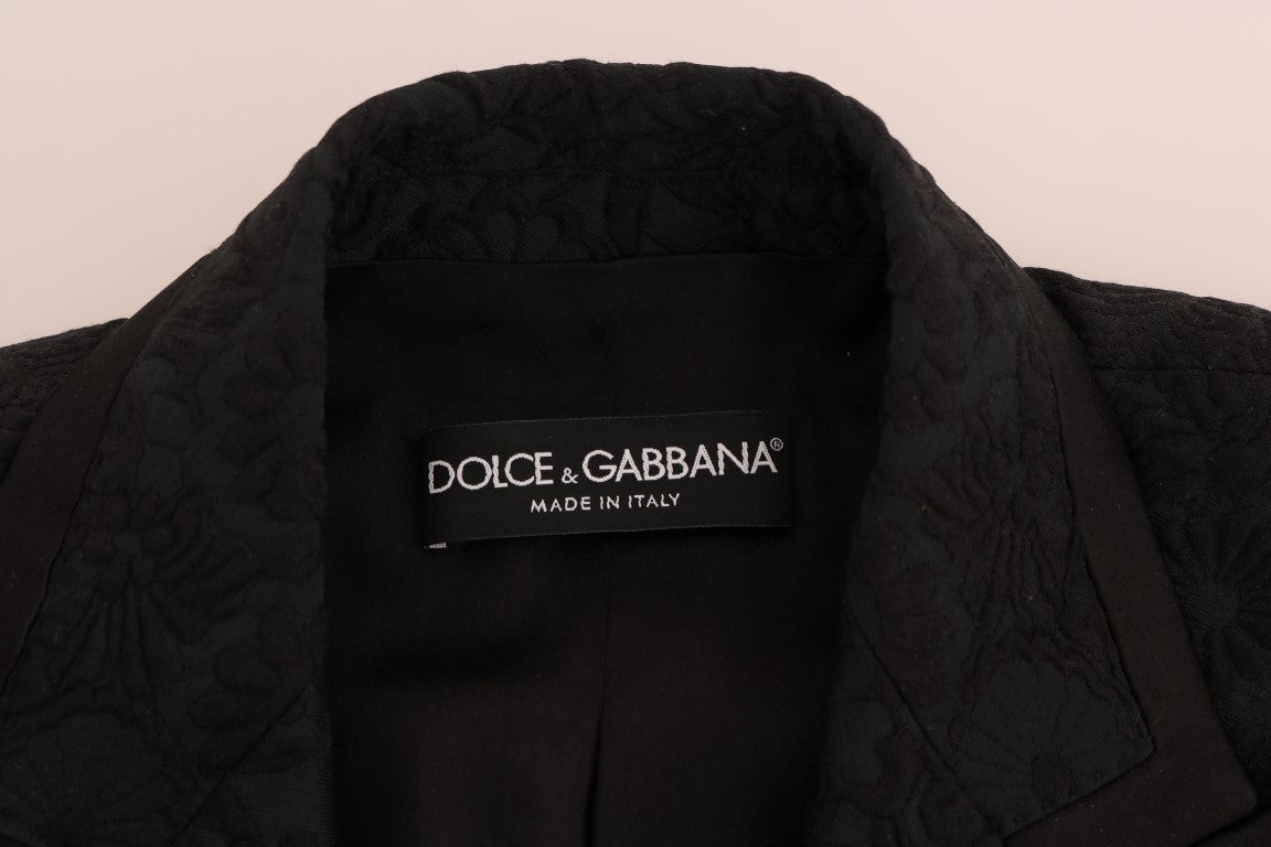 Veste blazer en brocart noir Dolce &amp; Gabbana