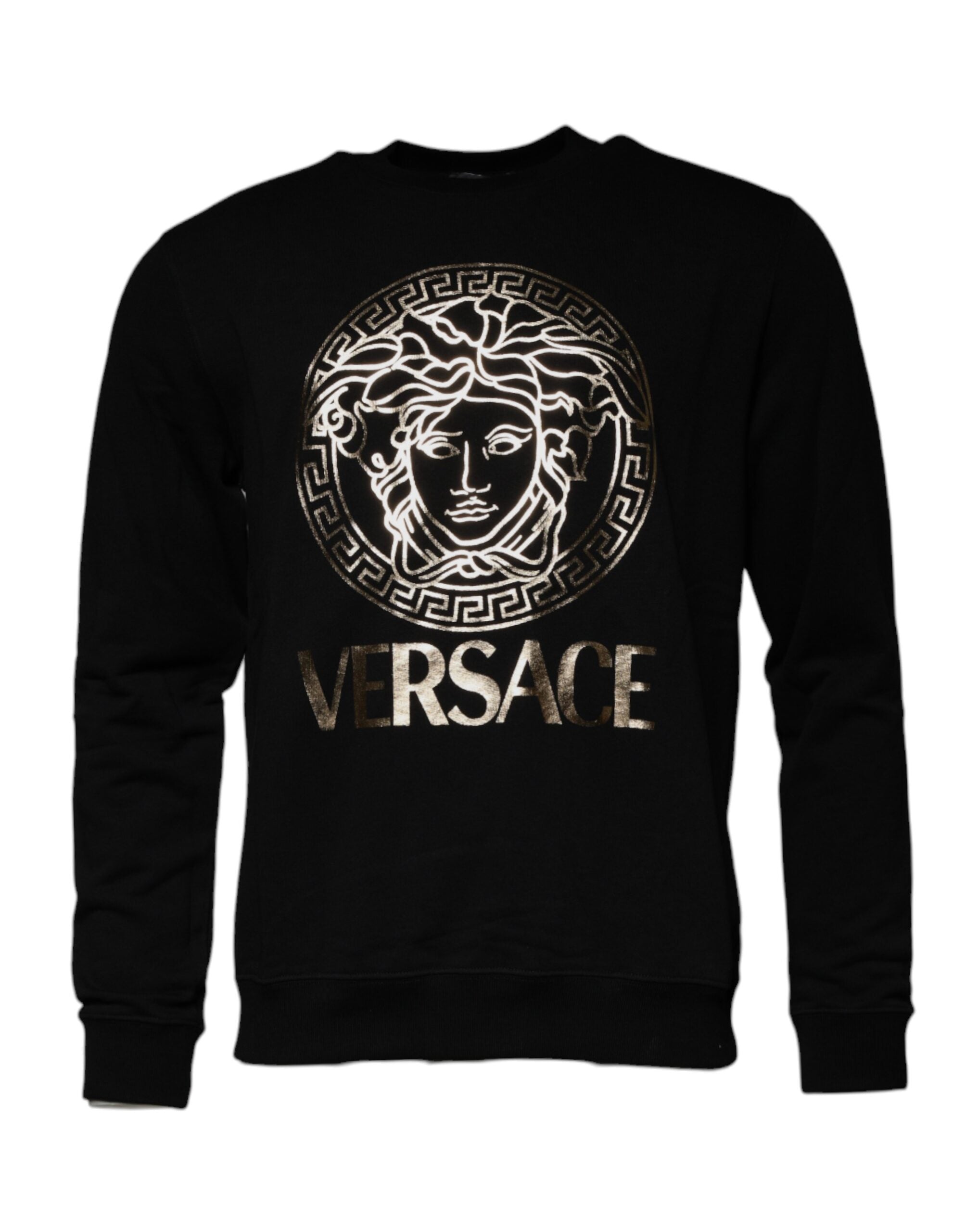 Sweat-shirt à col rond en polaire Medusa noir Versace pour homme