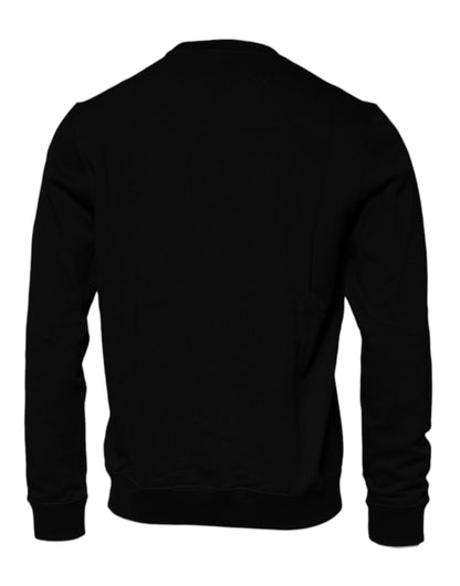 Versace – Schwarzes Medusa-Fleece-Sweatshirt mit Rundhalsausschnitt für Herren