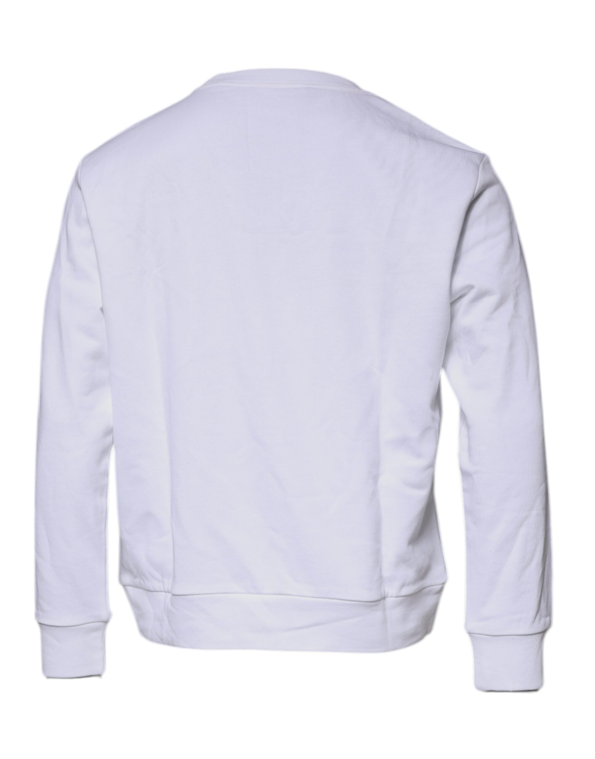 Pull ras du cou blanc brodé Medusa de Versace