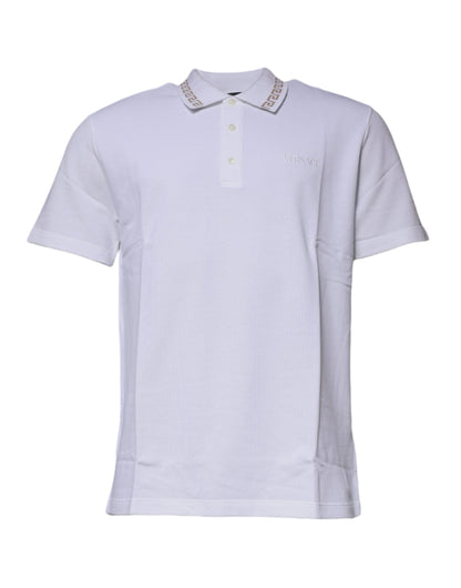 Versace Weißes Polo-T-Shirt mit Kragen aus Viskose für Herren
