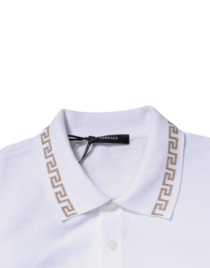 Versace Weißes Polo-T-Shirt mit Kragen aus Viskose für Herren