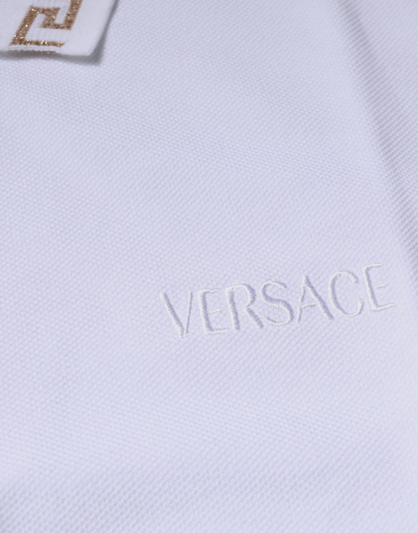 Versace Weißes Polo-T-Shirt mit Kragen aus Viskose für Herren