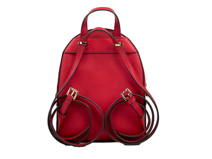 Sac à dos Michael Kors Jaycee Mini XS en cuir avec poche zippée, rouge