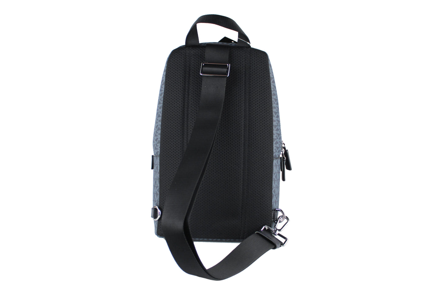 Michael Kors Cooper – Mittelgroßer, marineblauer Signature-Sling-Rucksack aus PVC
