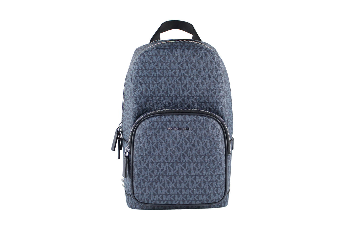 Michael Kors Cooper – Mittelgroßer, marineblauer Signature-Sling-Rucksack aus PVC
