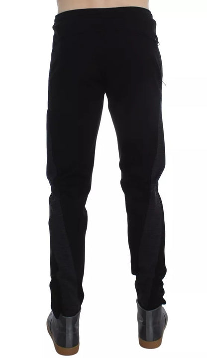 Pantalon décontracté en laine noir et gris Dolce &amp; Gabbana à rayures