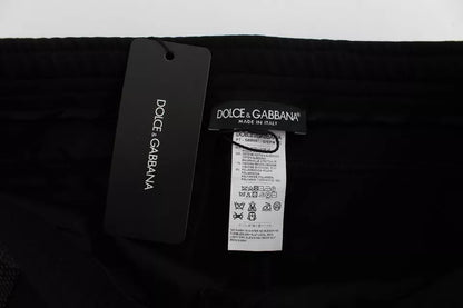 Pantalon décontracté en laine noir et gris Dolce &amp; Gabbana à rayures