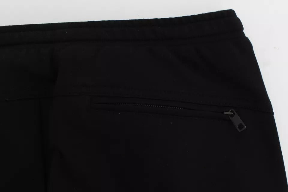 Pantalon décontracté en laine noir et gris Dolce &amp; Gabbana à rayures