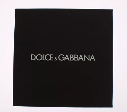 Porte-clés Dolce &amp; Gabbana en cuir raphia marron argenté avec fermoir