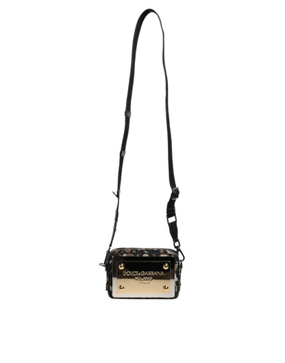 Sac bandoulière Dolce &amp; Gabbana en jacquard léopard multicolore avec logo DG