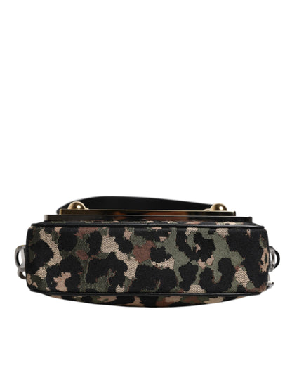 Sac bandoulière Dolce &amp; Gabbana en jacquard léopard multicolore avec logo DG