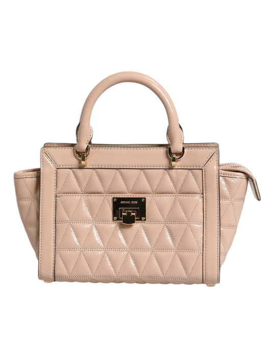 Sac messager Michael Kors VIVIANNE en cuir matelassé pêche avec logo