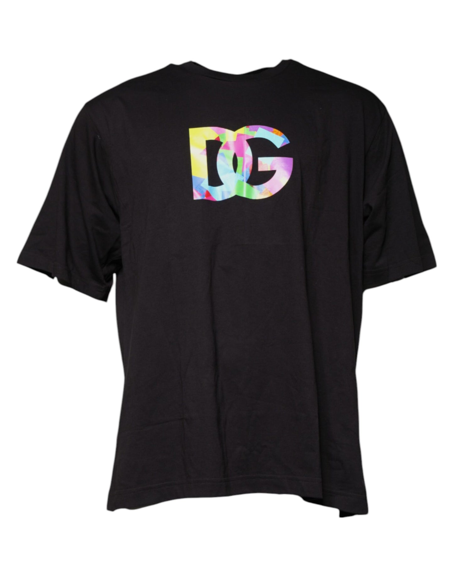 T-shirt ras du cou en coton noir avec logo imprimé Dolce &amp; Gabbana