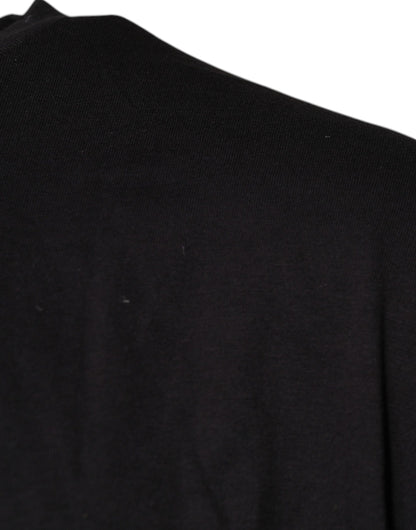 T-shirt ras du cou en coton noir avec logo imprimé Dolce &amp; Gabbana