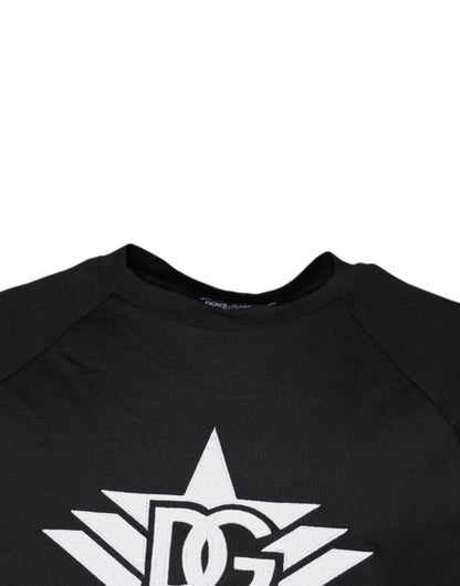 T-shirt ras du cou en coton noir avec logo imprimé Dolce &amp; Gabbana