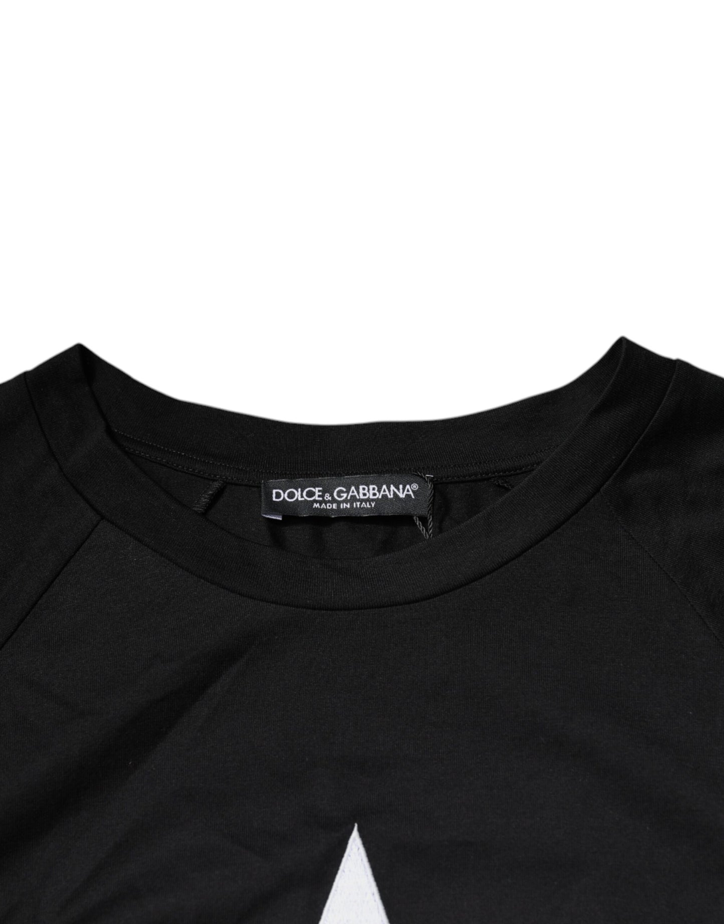 T-shirt ras du cou en coton noir avec logo imprimé Dolce &amp; Gabbana