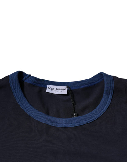 T-shirt ras du cou en coton stretch bleu Dolce &amp; Gabbana