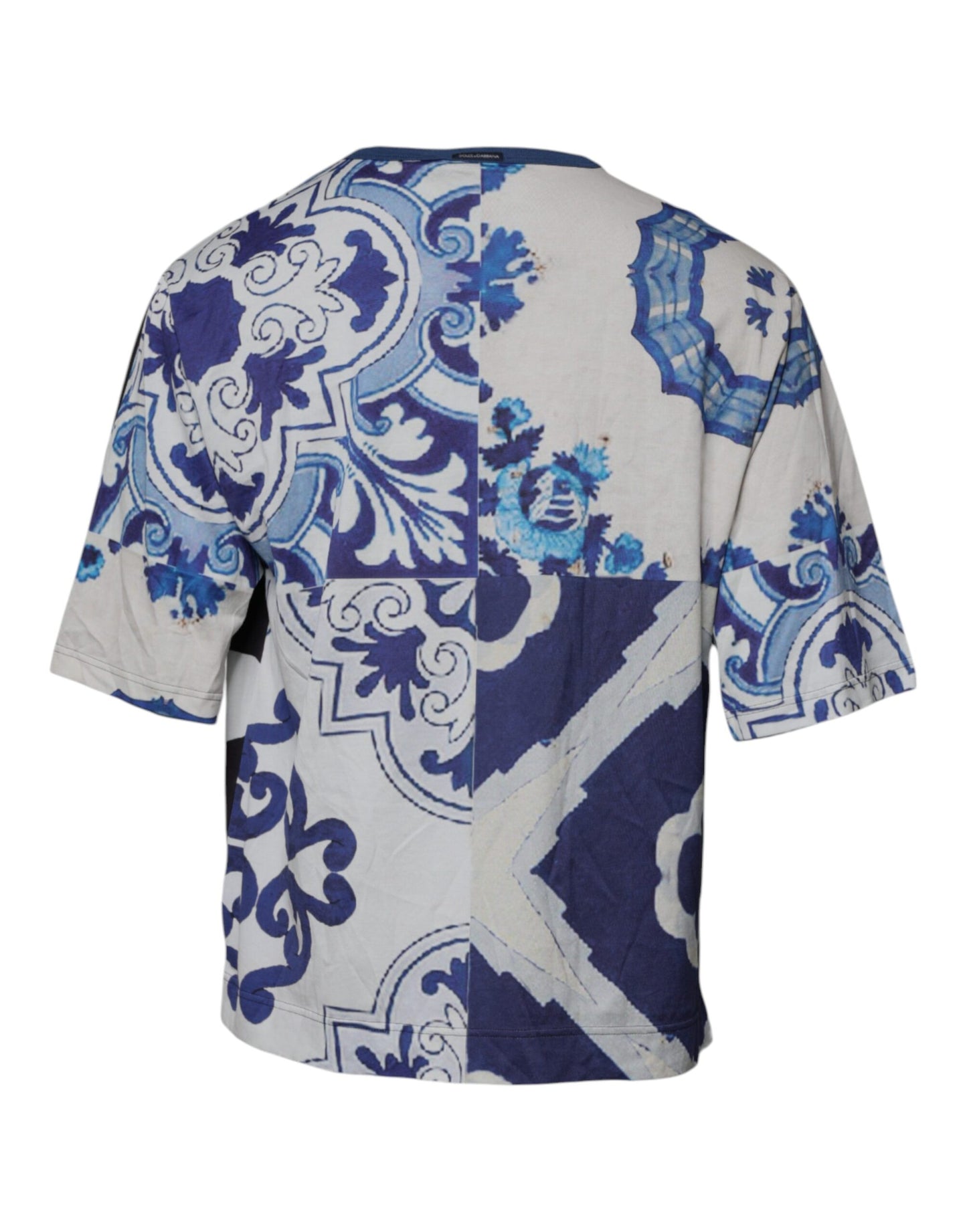 T-shirt ras du cou en coton imprimé noir et blanc Dolce &amp; Gabbana