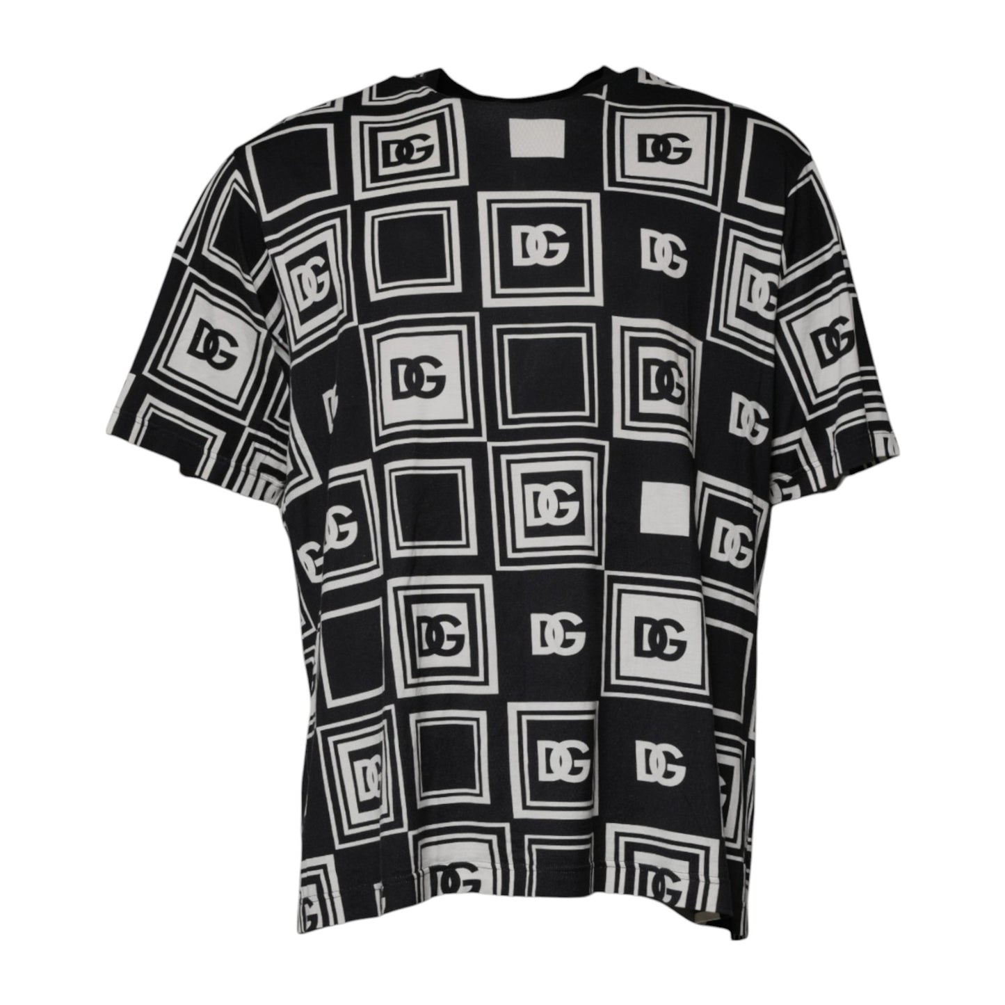 T-shirt ras du cou en coton noir avec logo monogramme Dolce &amp; Gabbana